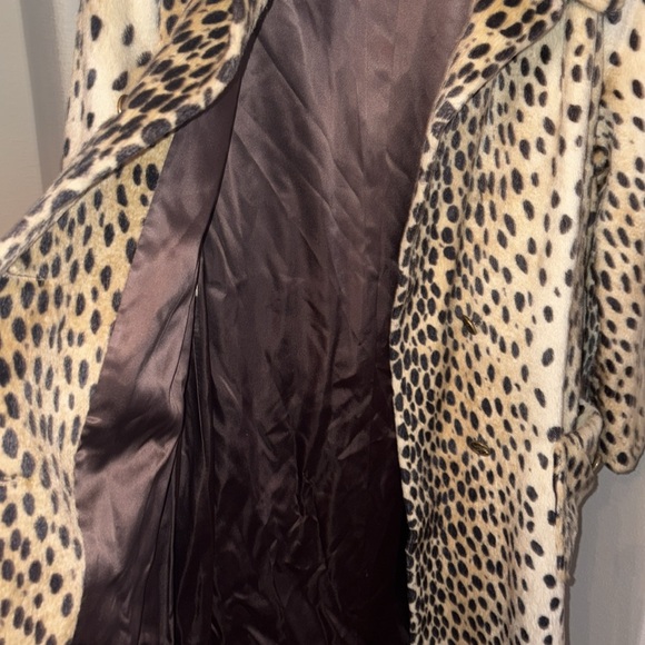 1960S pony hair Faux Leopard Swing Coat - Picture 10 of 15